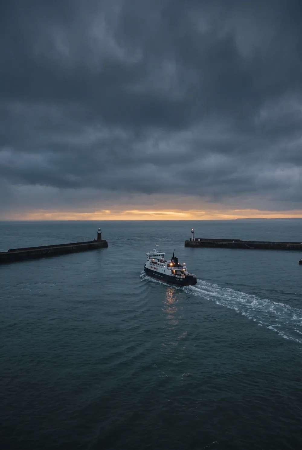 Newhaven harbour at dusk