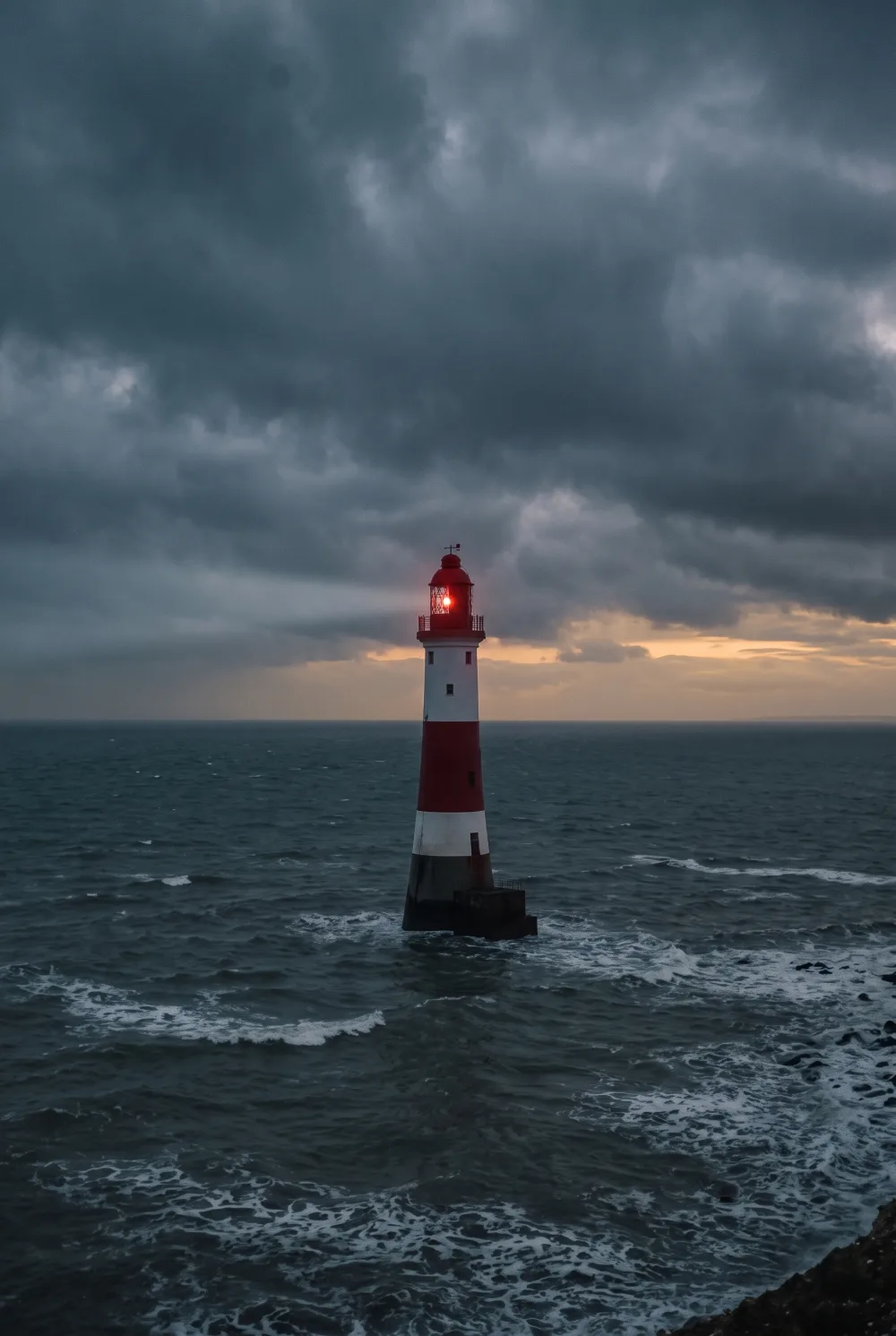 Beachy Head lighthouse at dusk